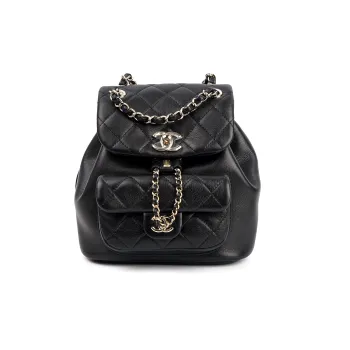 CHANEL Duma Cow Leather Backpack Small Size Women's Black