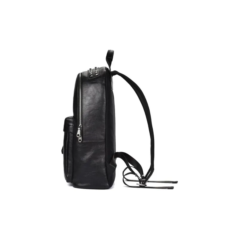 Hush Puppies Cow Leather Backpack Large Size Men's Black-2