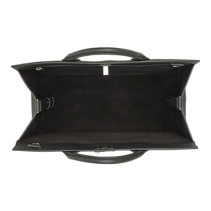 FERRAGAMO Studio Cow Leather Tote Bag Shopping Bag Handbag Men's Black-4