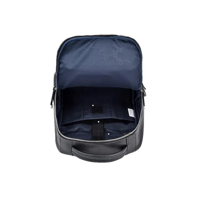 Hush Puppies Top Grain Cow Leather Backpack Large Size Men's Black-2