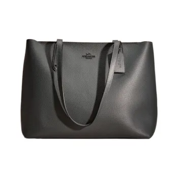 COACH Central Pebbled Leather Tote Bag Shopping Bag Shoulder Bag Handbag Large Size Women's Pine Green