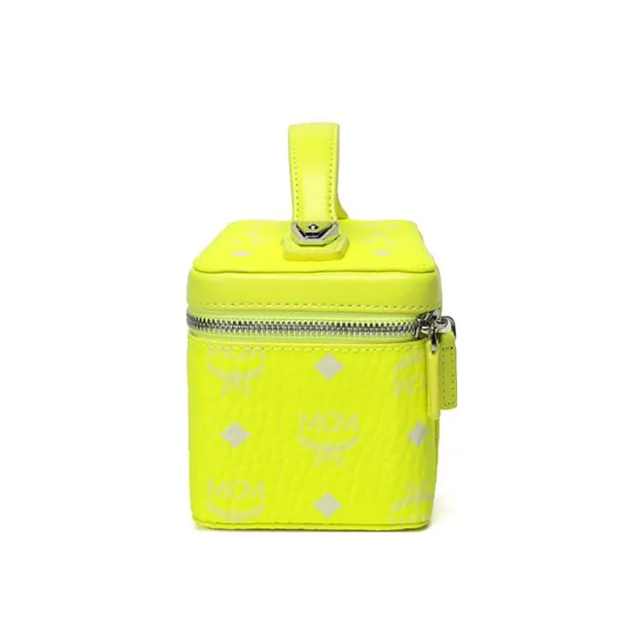 MCM Coated Canvas Box Bag Makeup Bag Shoulder Bag Crossbody Bag Handbag Regular Women's Lemon Yellow-2