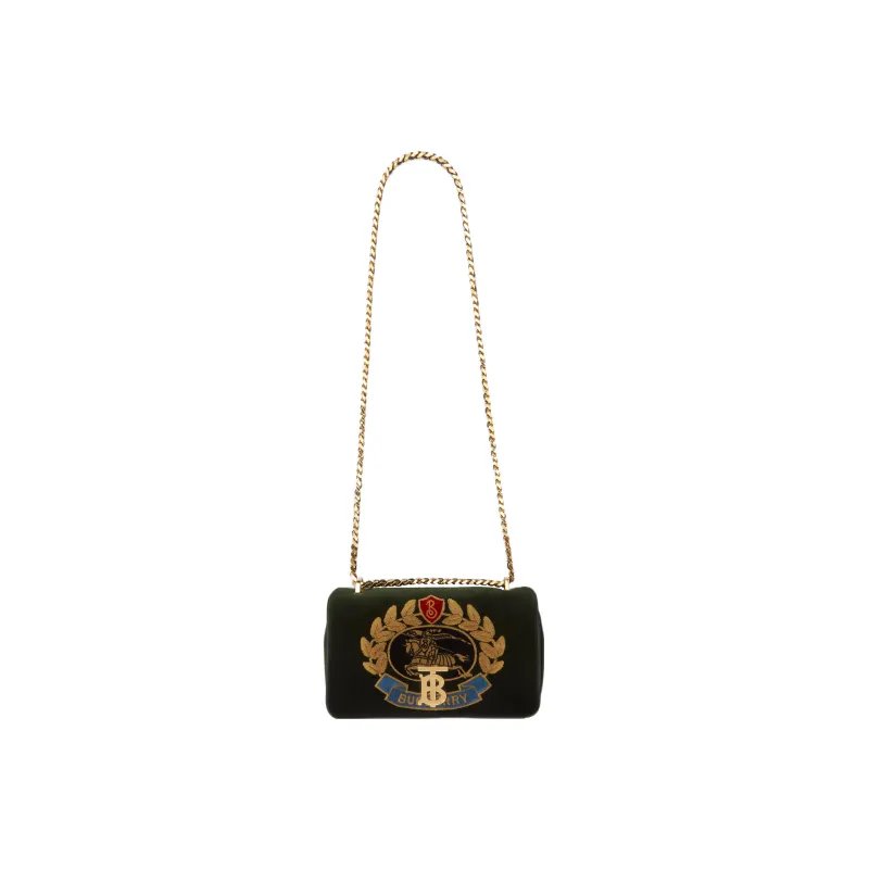 Burberry Lola Bag Cotton With Calfskin Crossbody Bag Shoulder Bag Women's Green-4