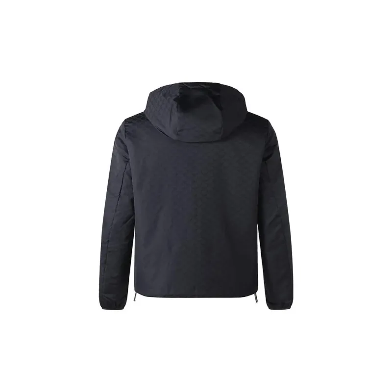 EMPORIO ARMANI Monogram Pattern Zipped Hooded Jacket-1