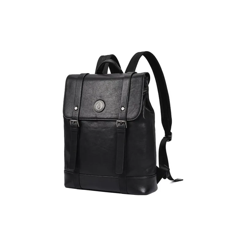 Hush Puppies Vegetable Tanned Top Grain Cow Leather Backpack Tubas Men's Black-1