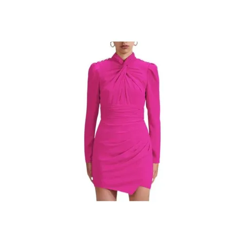 Self-portrait Long-Sleeved Dresses Women's Neon Pink