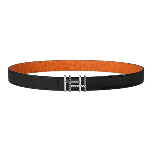 HERMES Leather Belts Women's Black/Brown