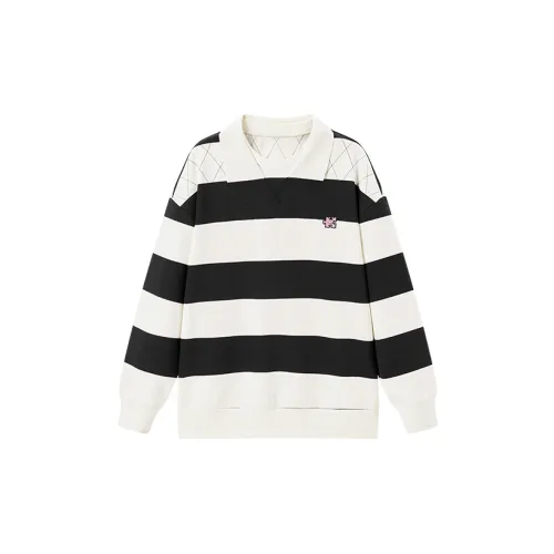 PEACEBIRD Sweatshirts Women's Black/White Stripes