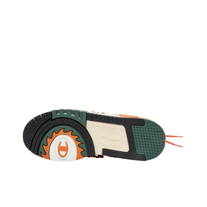 Champion Essentials Collection Bumper V1 Low Top Skateboard Shoes Men's Green Orange-4