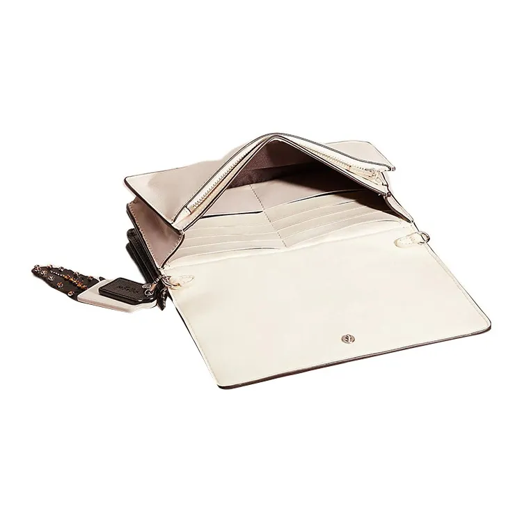 COACH Hayden Calfskin Clutch, Crossbody Bag, Shoulder Bag Trumpets Women's Chalk White-2