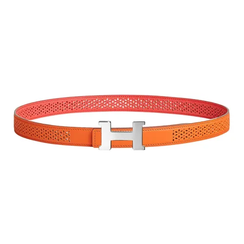 HERMES Leather Belts Women's Orange