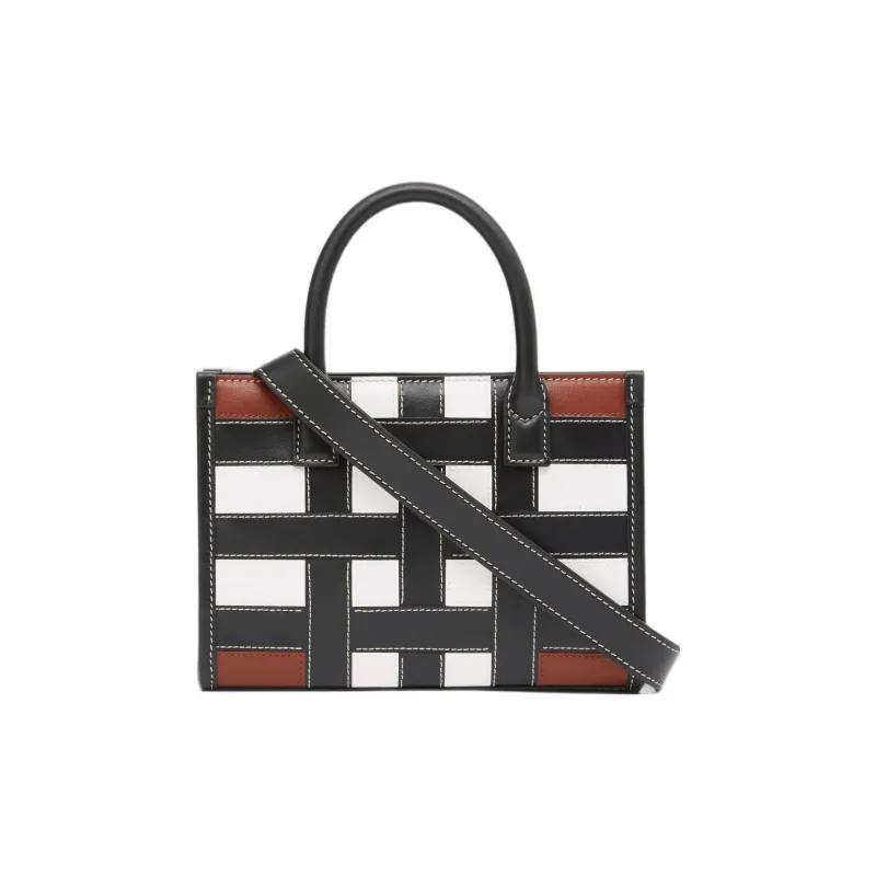Burberry Cow Leather Tote Bag Shopping Bag Shoulder Bag Crossbody Bag Handbag Mini Men's Tan-3