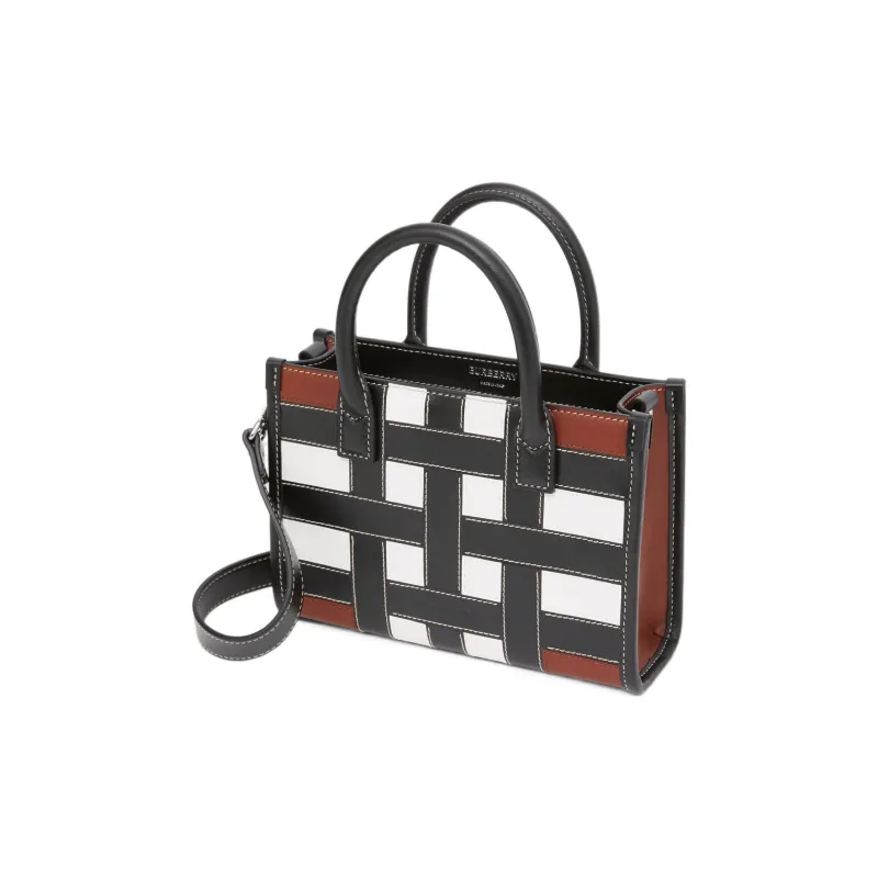 Burberry Cow Leather Tote Bag Shopping Bag Shoulder Bag Crossbody Bag Handbag Mini Men's Tan-2