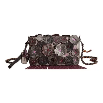 COACH Dinky Glove Tanning Handbag Shoulder Bag Crossbody Bag Medium Size Women's Heather Gray