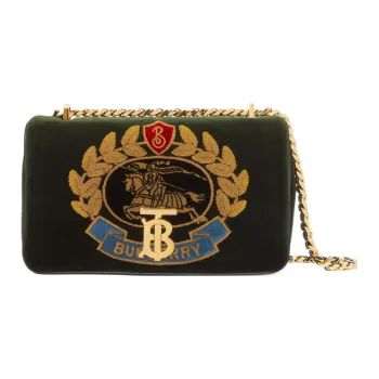 Burberry Lola Bag Cotton With Calfskin Crossbody Bag Shoulder Bag Women's Green