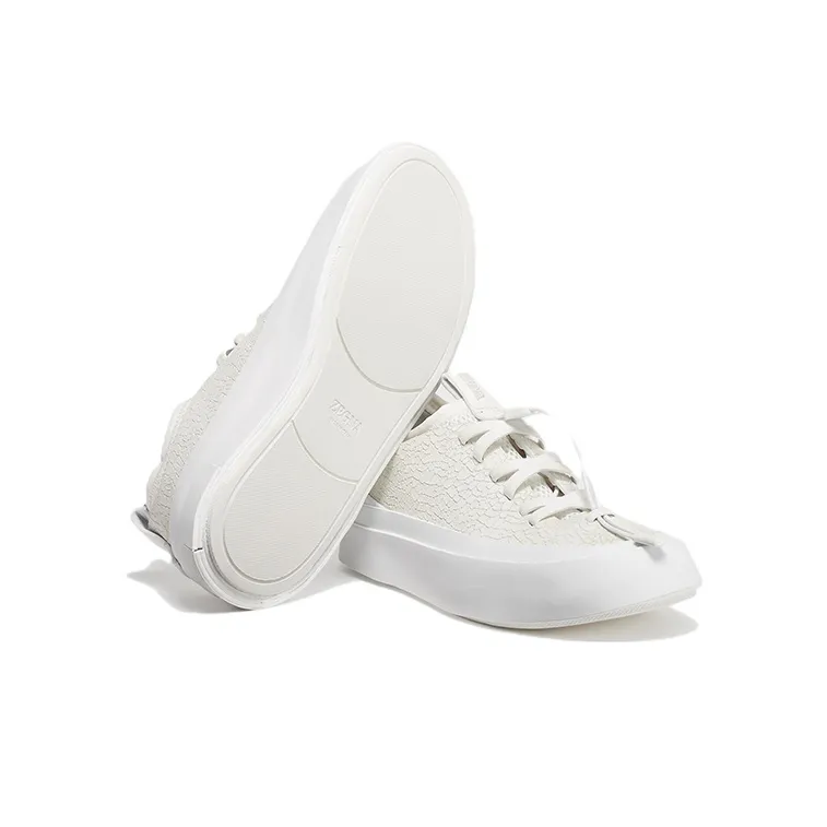 Mr. Bailey x Zegna Triple Stitch Low Top Stylish Skateboarding Shoes Men's White-4