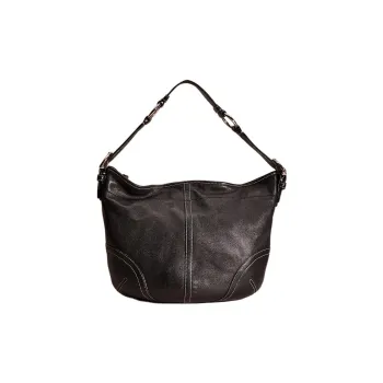 COACH Soho Leather Hobo Bag, Handbag, Shoulder Bag Medium Size Women's Black