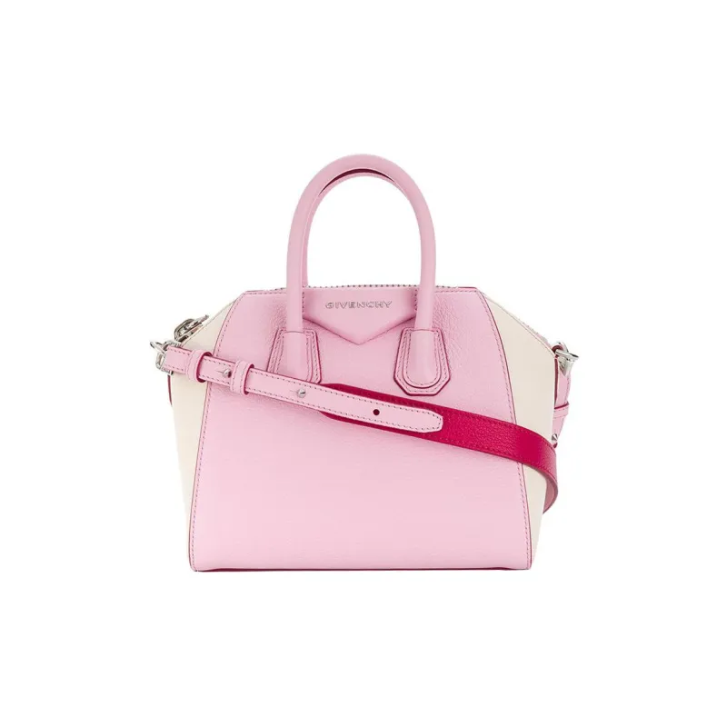 GIVENCHY Antigona Cow Leather Shoulder Bag Crossbody Bag Handbag Mini Women's Pink/White-0
