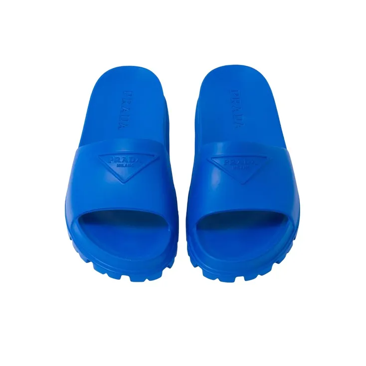 PRADA Rubber Slides Light Blue-4