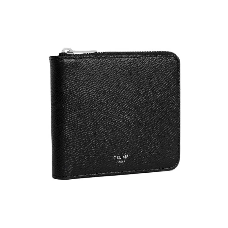 CELINE Grained Calfskin Wallet Men's Black-1
