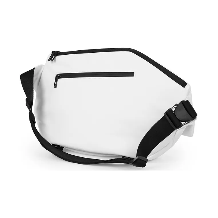 Subtle Nylon Fabric Shoulder Bag, Crossbody Bag, Sling Bag Tubas Unisex Black/White-6