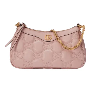 GUCCI GG Matelassé Leather Pochette, Shoulder Bag Shoulder Bag, Handbag Women's Pink