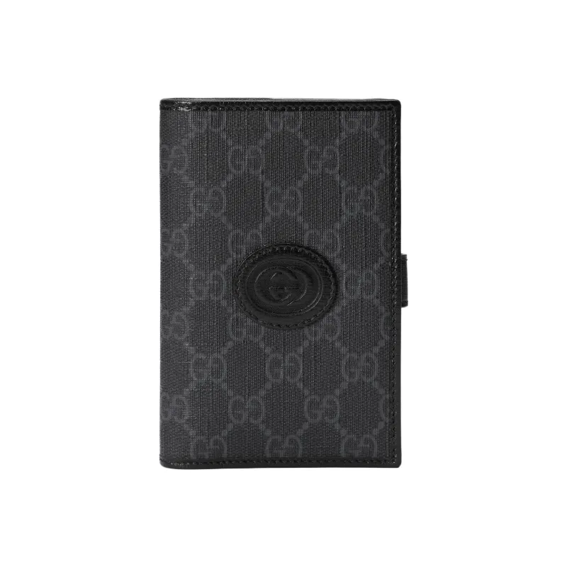 GUCCI Canvas Card Holder, Wallet, Passport Holder Men's Black-0