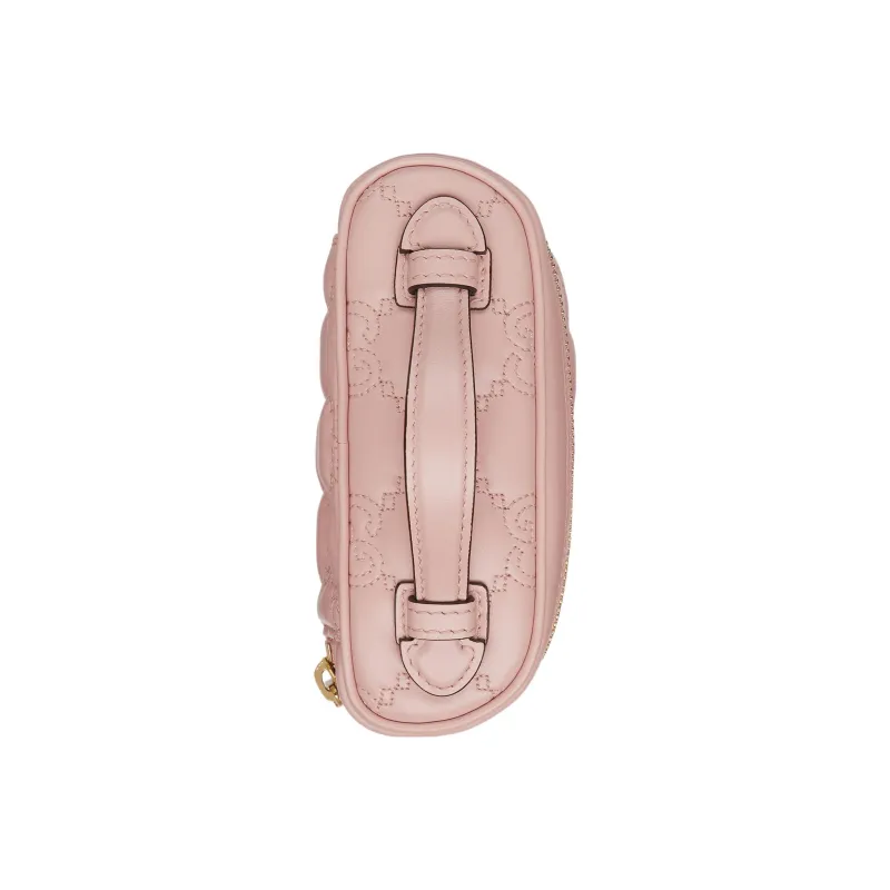 GUCCI GG Matelassé Leather Controller Bag With Makeup Box One Shoulder Handbags Mini Women's Pink-4