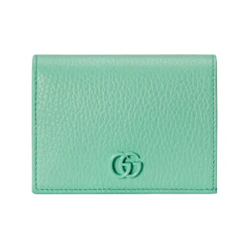 GUCCI GG Marmont Leather Wallets Card Holders Women's Mint Green