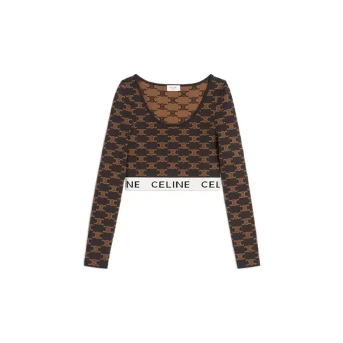 CELINE Crop Tops Women's Yellow