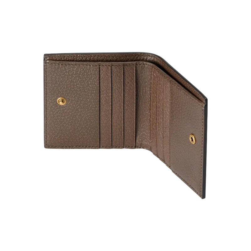 GUCCI Canvas With Leather Wallet Men's Brown/Blue/Red-4