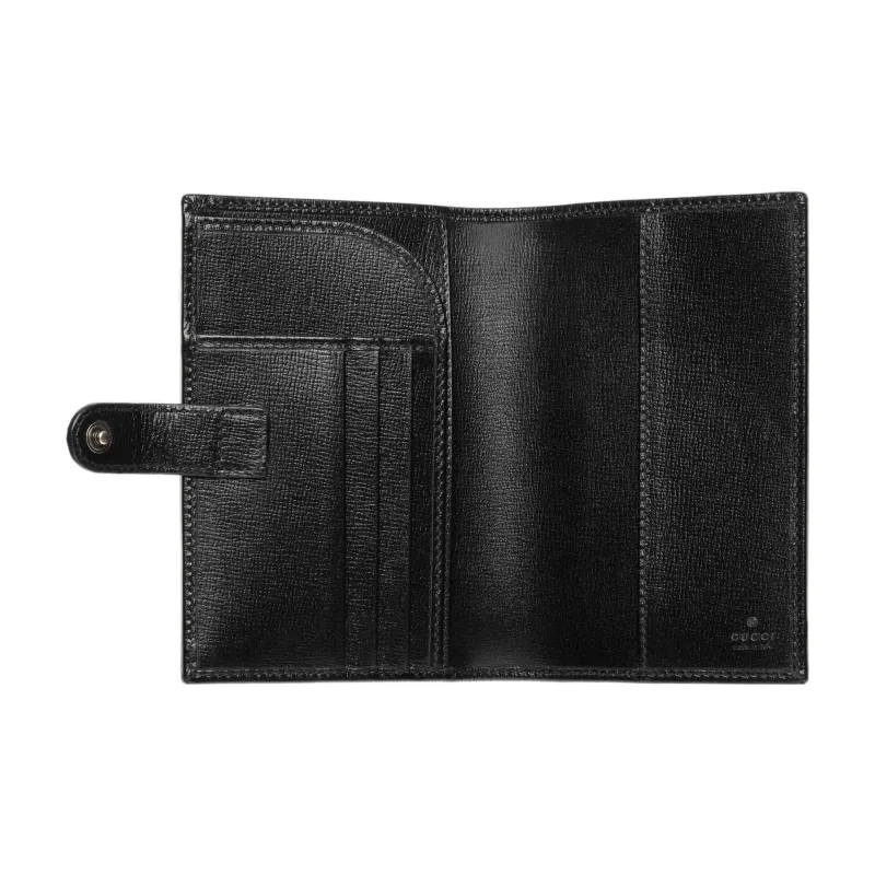 GUCCI Canvas Card Holder, Wallet, Passport Holder Men's Black-3