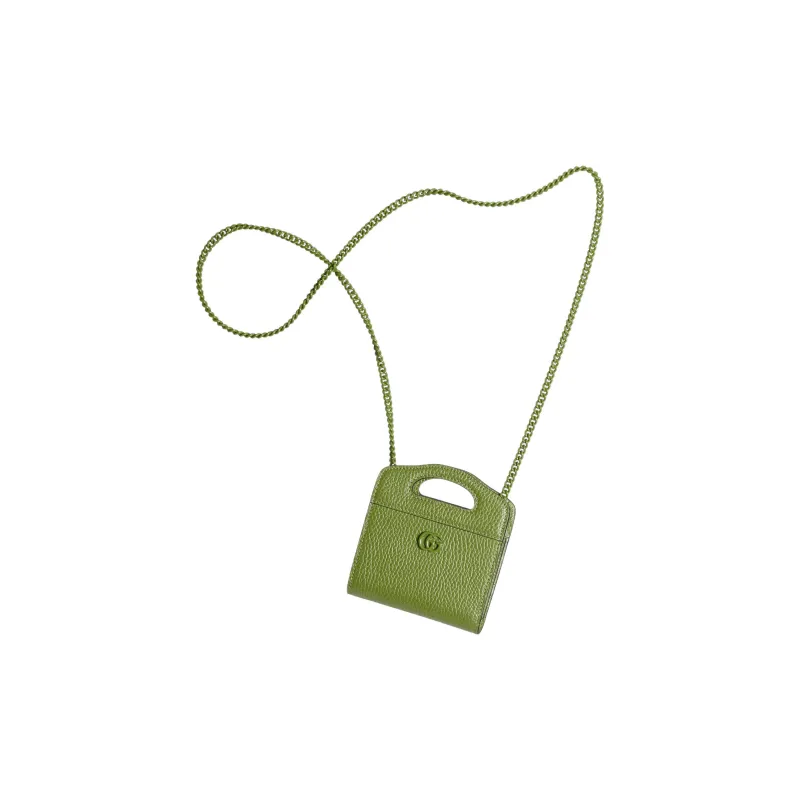 GUCCI GG Marmont Leather Card Holder Women's Green-5