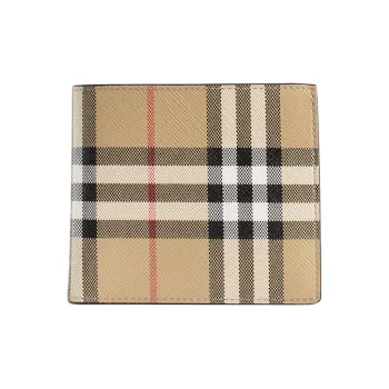 Burberry Cotton Wallet Men's Beige
