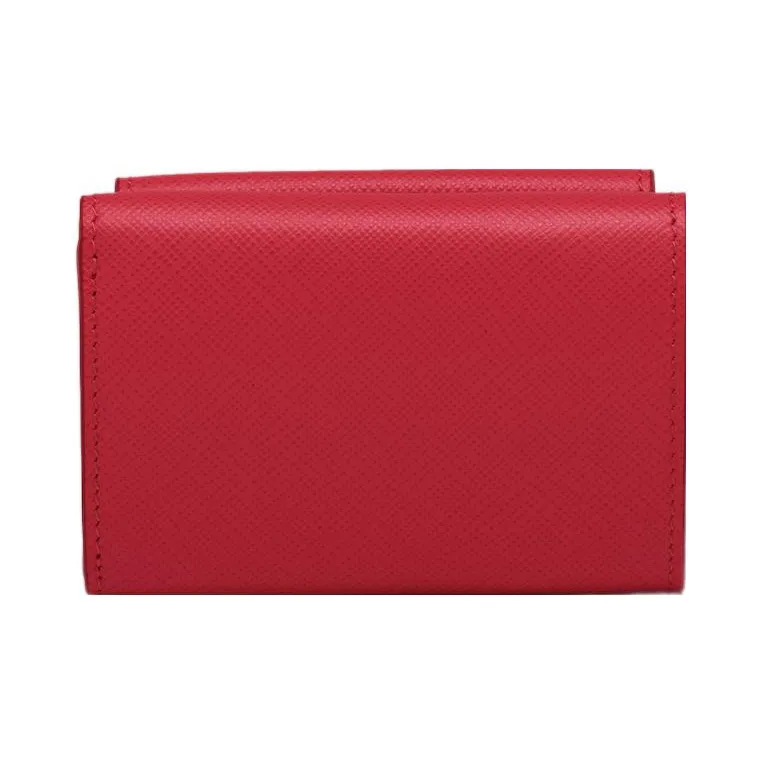 PRADA Saffiano Leather Wallet Small Size Women's Red-1