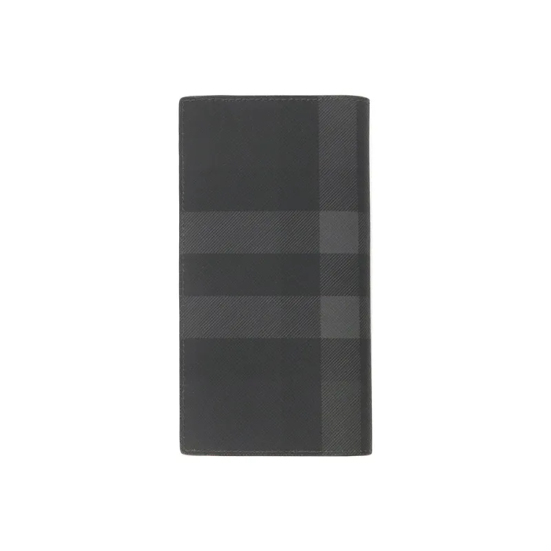 Burberry Cotton Canvas With Leather Card Clip Wallets Men's Charcoal Black-2