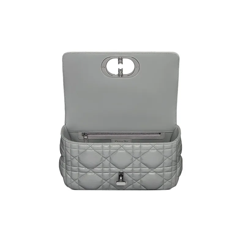 DIOR Caro Cow Leather Shoulder Bag, Crossbody Bag Medium Size Women's Smoke Gray-3