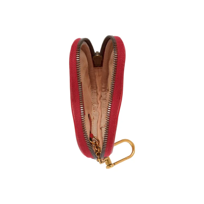GUCCI Leather Coin Purse Women's Red-3