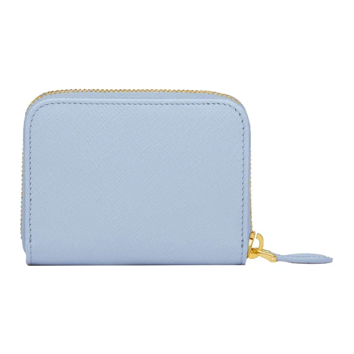 PRADA Leather Coin Purse Women's Light Blue-1