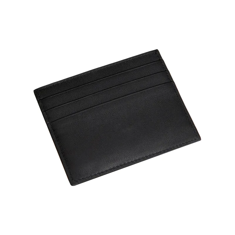 Valentino GARAVANI Calfskin Card Clip Card Holder Men's Black-2
