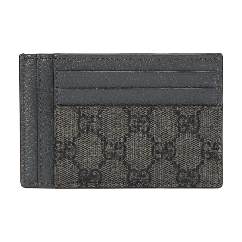 GUCCI Ophidia Canvas With Leather Trim Business Card Holder Card Case Men's Gray/Black-1
