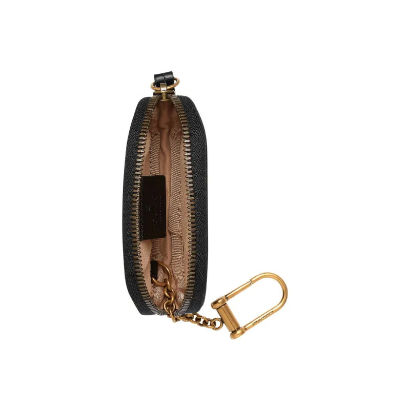 GUCCI GG Marmont Quilted Herringbone Leather Coin Purse Women's Black-3