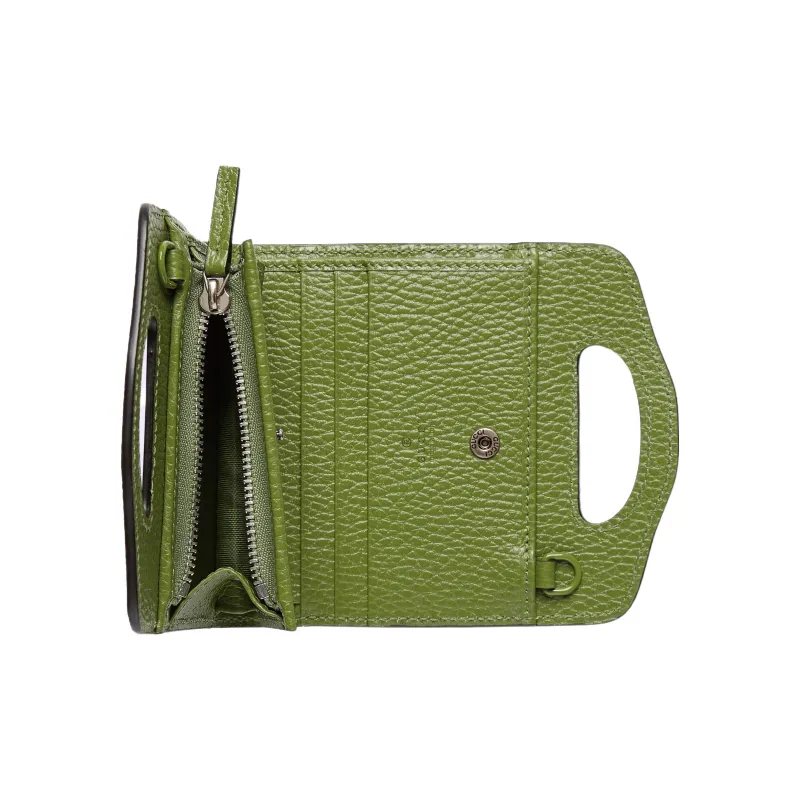 GUCCI GG Marmont Leather Card Holder Women's Green-3