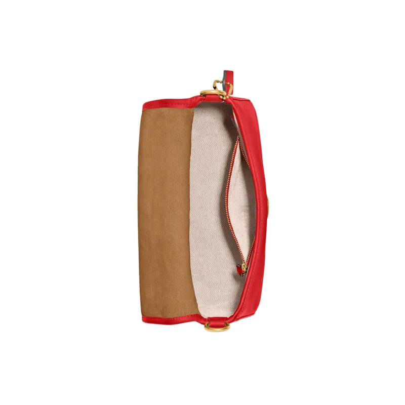 COACH Soft Tabby Leather Portable Crossbody Bag, Shoulder Bag Women's Red-3