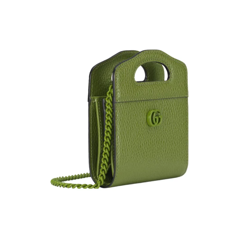 GUCCI GG Marmont Leather Card Holder Women's Green-2