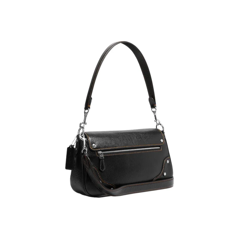 COACH Pebbled Leather Crossbody Bag, Shoulder Bag Women's Black-2