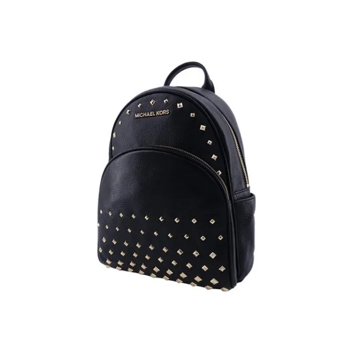 MICHAEL KORS Abbey Leather Backpack Medium Size Women's Black-1