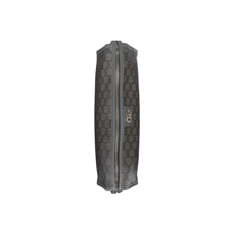 GUCCI Ophidia Canvas With Leather Binding Makeup Bags Clutches Men's Gray & Black-4
