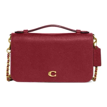 COACH Bea Leather Shoulder Bag Crossbody Bag Handbag Small Size Women's Cherry Red