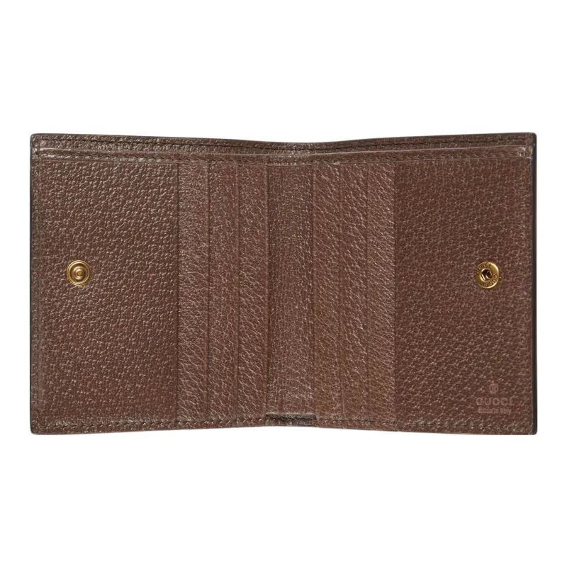 GUCCI Canvas With Leather Wallet Men's Brown/Blue/Red-3